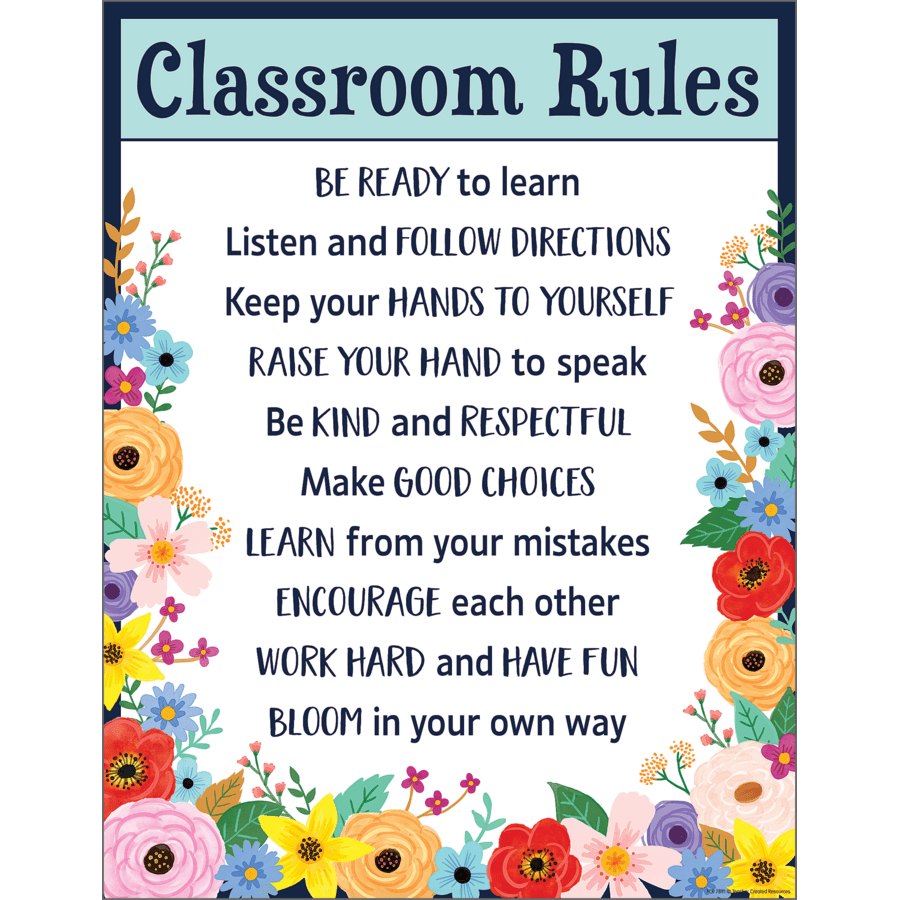 Wildflowers Classroom Rules Chart-Charts-Tools 4 Teaching-Classroom Decor and More