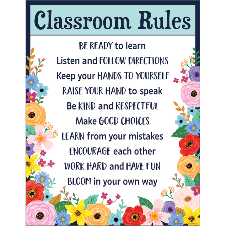 Wildflowers Classroom Rules Chart-Charts-Tools 4 Teaching-Classroom Decor and More