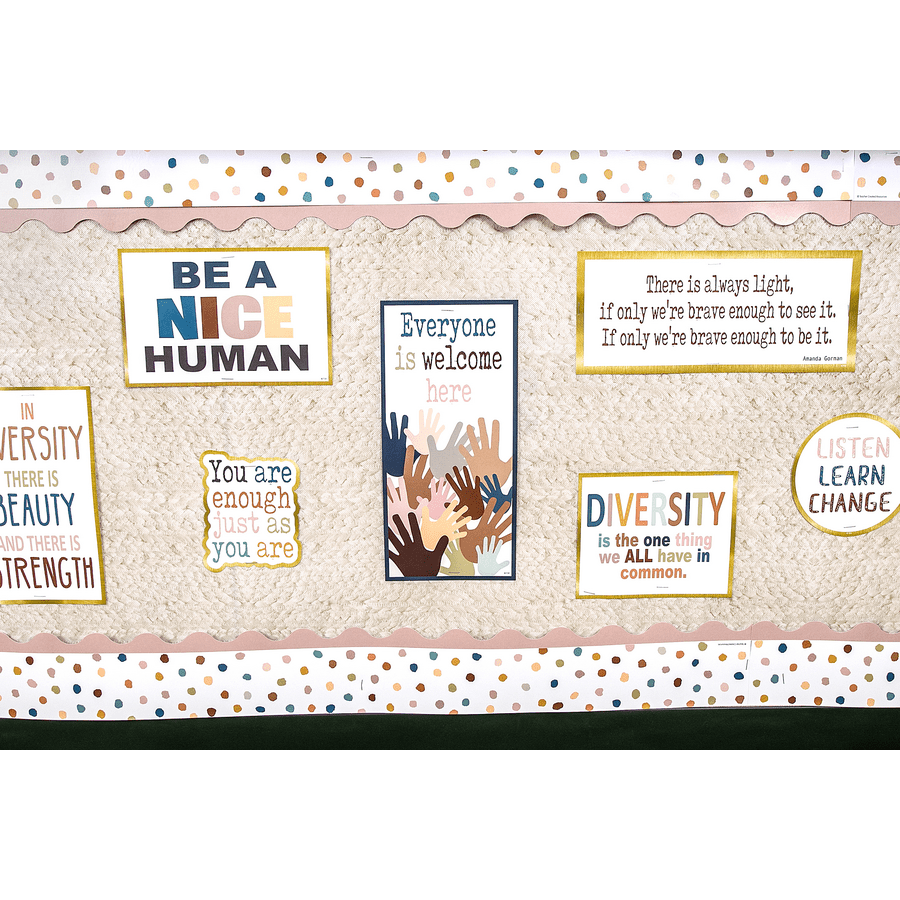 Everyone is Welcome Painted Dots Straight Border Trim-Borders-Tools 4 Teaching-Classroom Decor and More