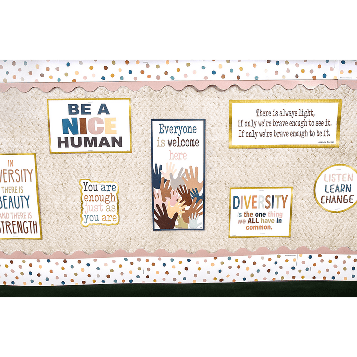 Everyone is Welcome Painted Dots Straight Border Trim-Borders-Tools 4 Teaching-Classroom Decor and More