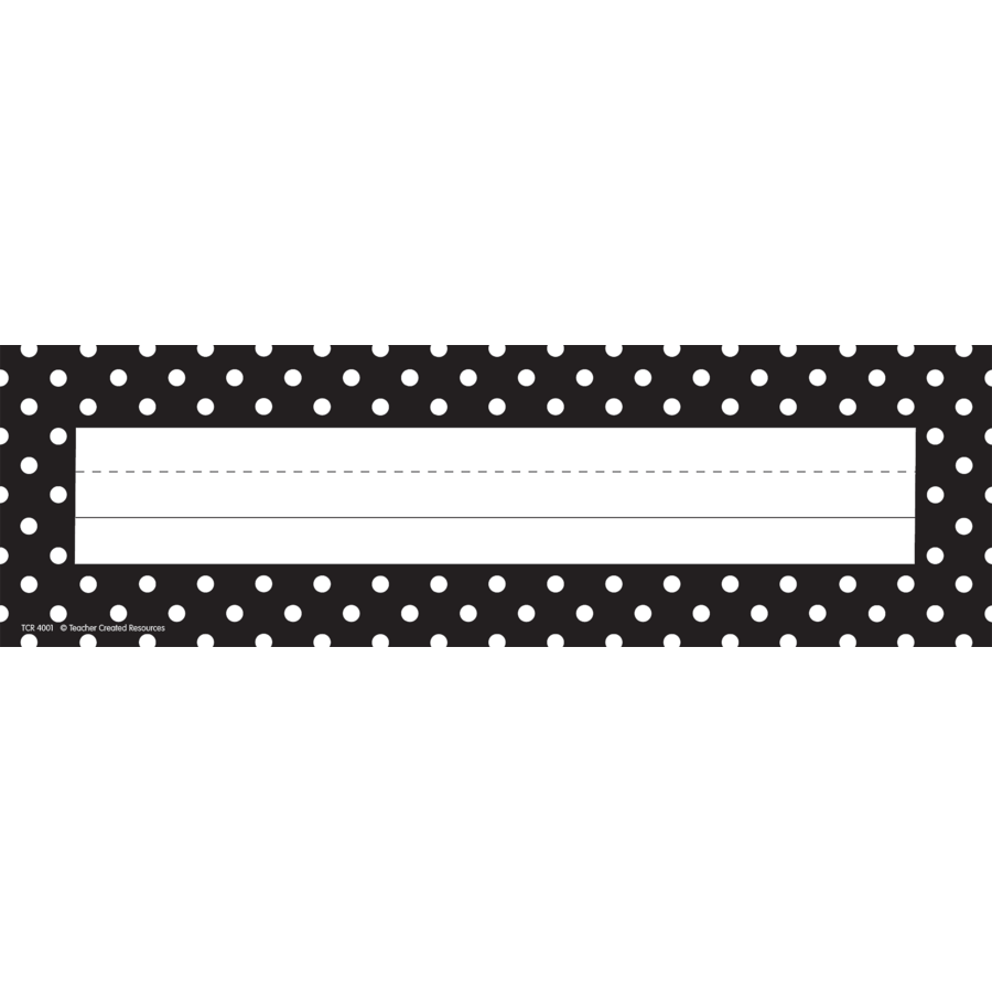 Black Polka Dots Flat Name Plates-Nameplates & Name Tags-Tools 4 Teaching-Classroom Decor and More
