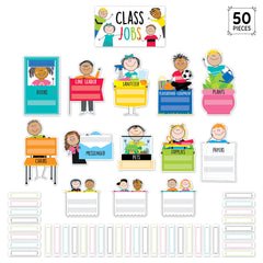 Stick Kids Class Jobs Mini Bulletin Board Set-Bulletin Board Sets-Tools 4 Teaching-Classroom Decor and More