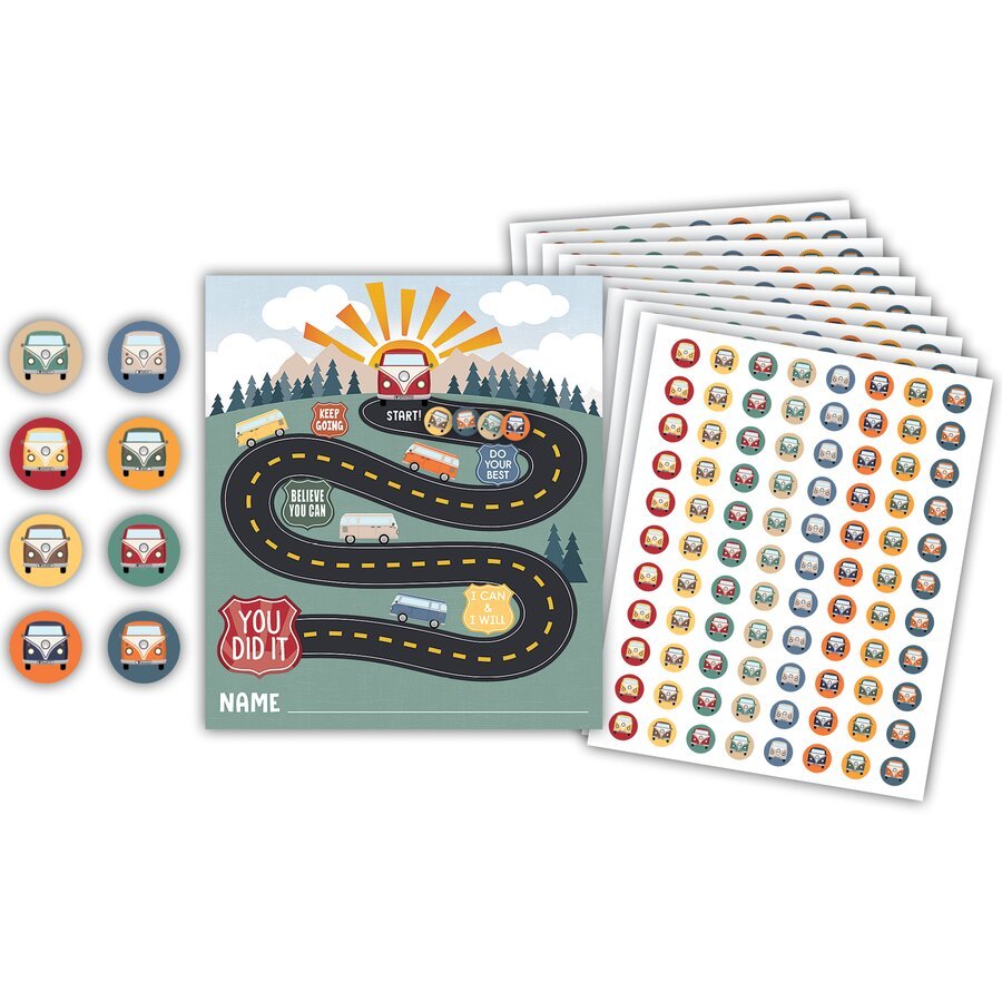 Moving Mountains Road Trip Reward Trackers with Stickers-Incentive Charts-Tools 4 Teaching-Classroom Decor and More