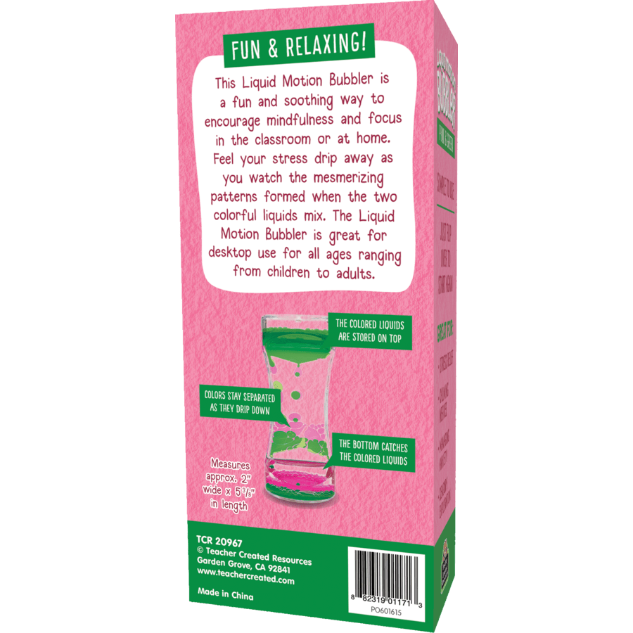 Pink & Green Liquid Motion Bubbler-Fidgets-Tools 4 Teaching-Classroom Decor and More