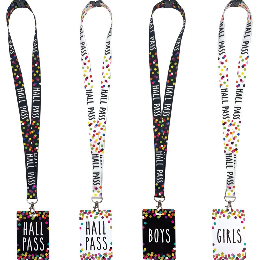 Confetti Hall Pass Lanyards-Hall Passes-Tools 4 Teaching-Classroom Decor and More