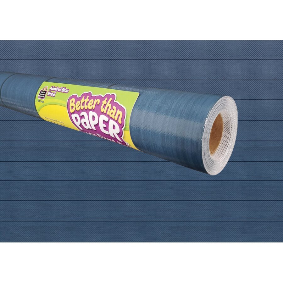 Better Than Paper® Bulletin Board Roll: Admiral Blue Wood-Bulletin Board Paper - Better Than Paper-Tools 4 Teaching-Classroom Decor and More