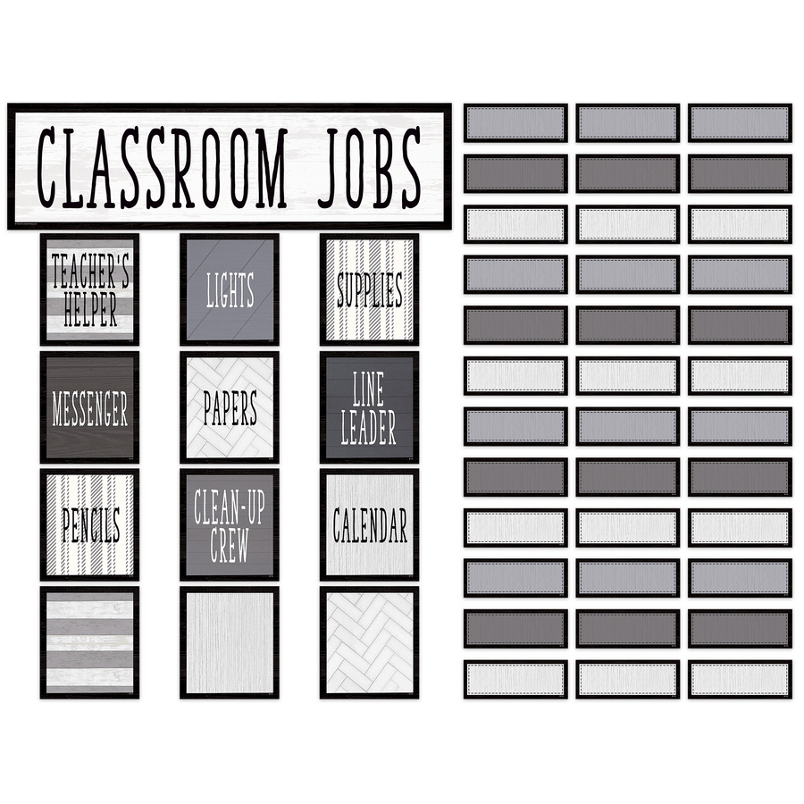 Modern Farmhouse Classroom Jobs Mini Bulletin Board-Mini Bulletin Boards-Tools 4 Teaching-Classroom Decor and More