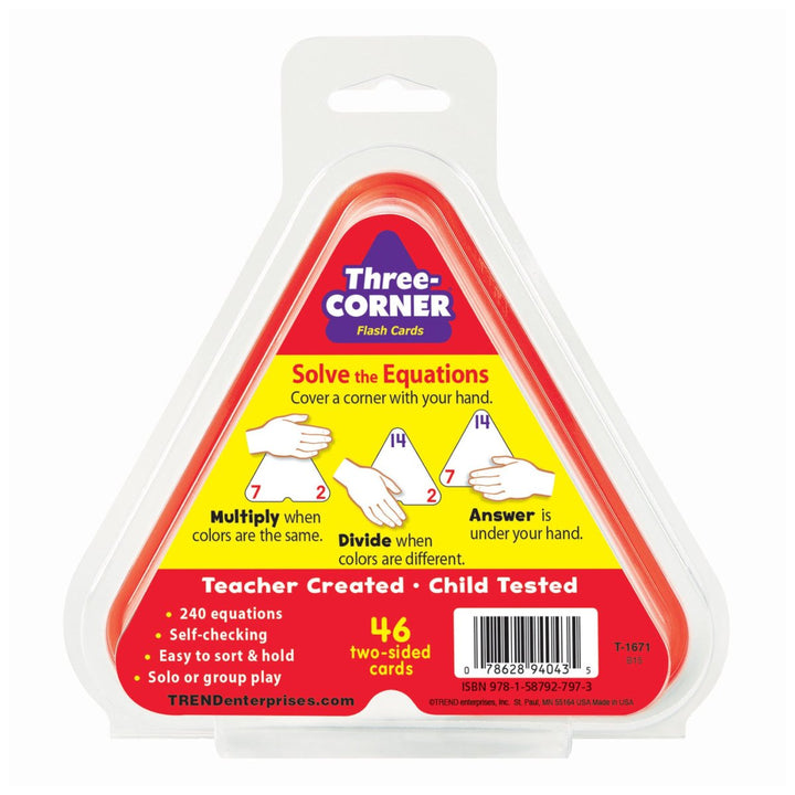 Multiplication and Division Three-Corner® Flash Cards-Flashcards-Tools 4 Teaching-Classroom Decor and More