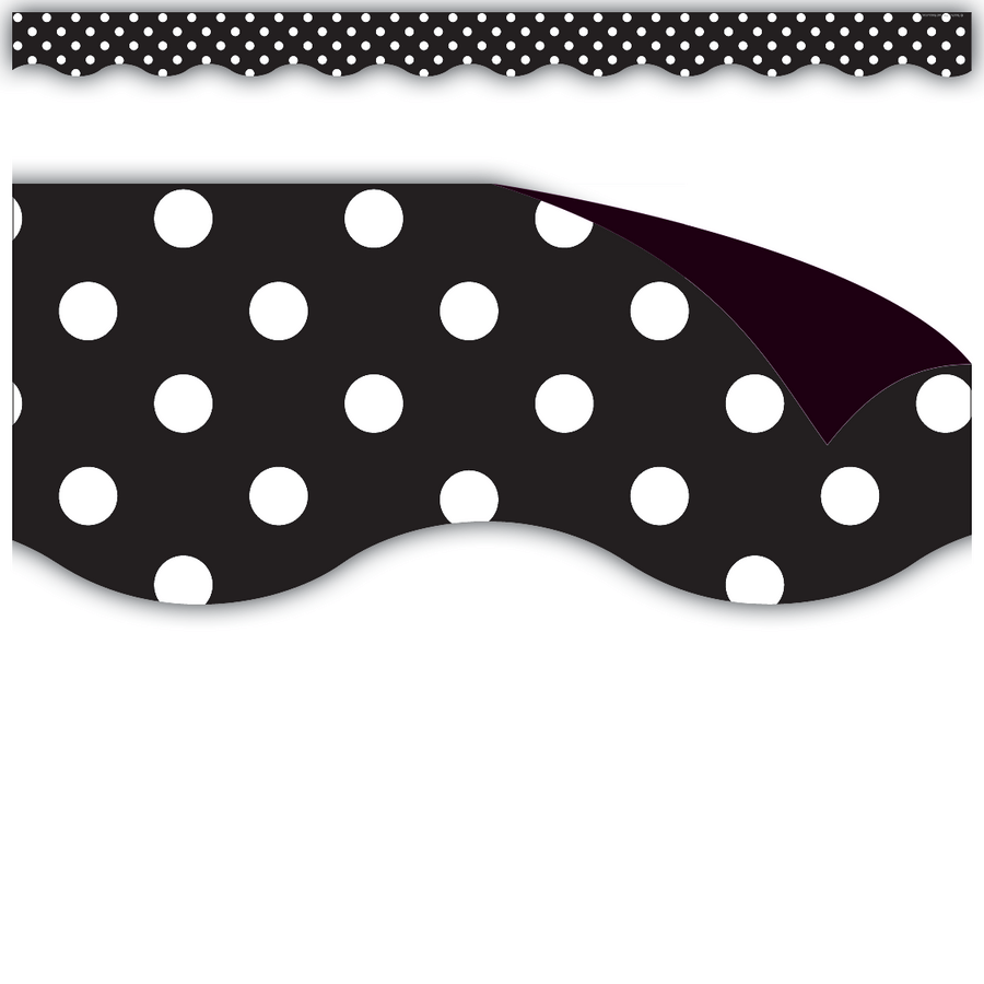 Black Polka Dots Magnetic Border-Magnetic-Tools 4 Teaching-Classroom Decor and More