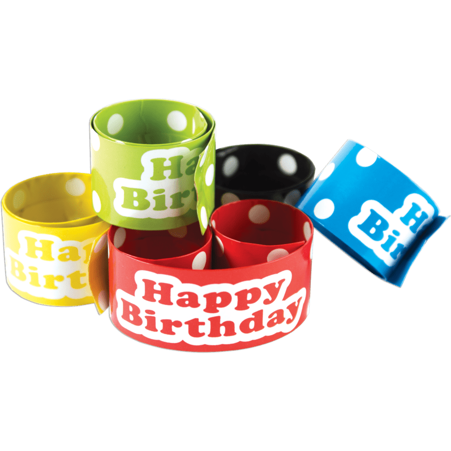 Polka Dots Happy Birthday Slap Bracelets-Birthday-Tools 4 Teaching-Classroom Decor and More