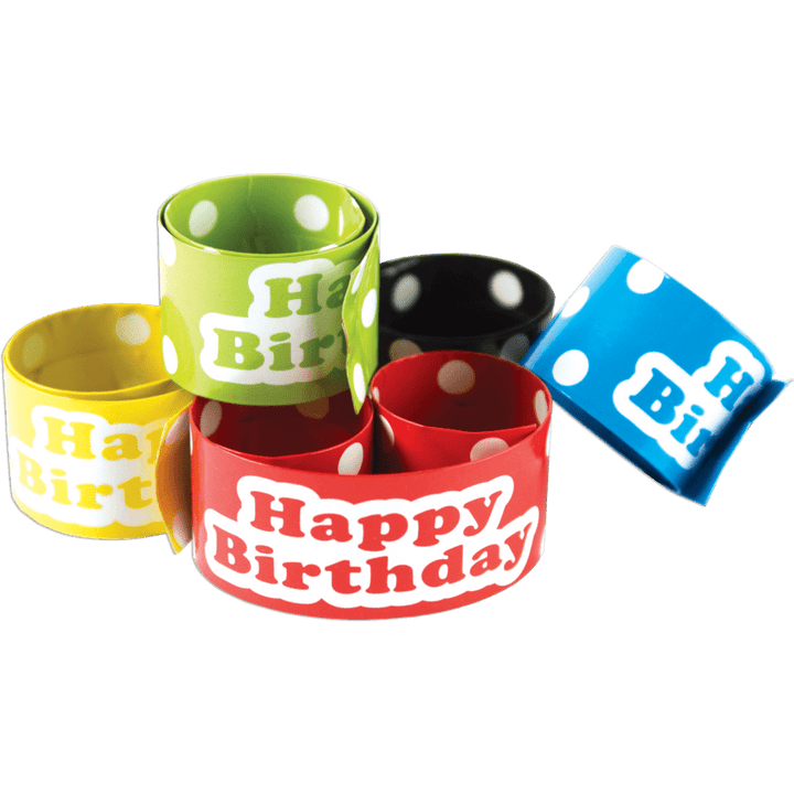 Polka Dots Happy Birthday Slap Bracelets-Birthday-Tools 4 Teaching-Classroom Decor and More