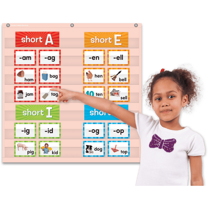 Blush 7 Pocket Chart-Pocket Charts-Tools 4 Teaching-Classroom Decor and More
