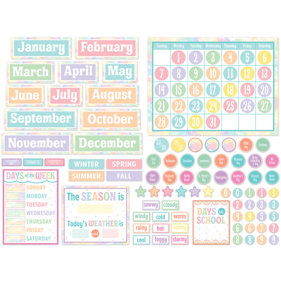 Pastel Pop Calendar Bulletin Board-Calendars-Tools 4 Teaching-Classroom Decor and More