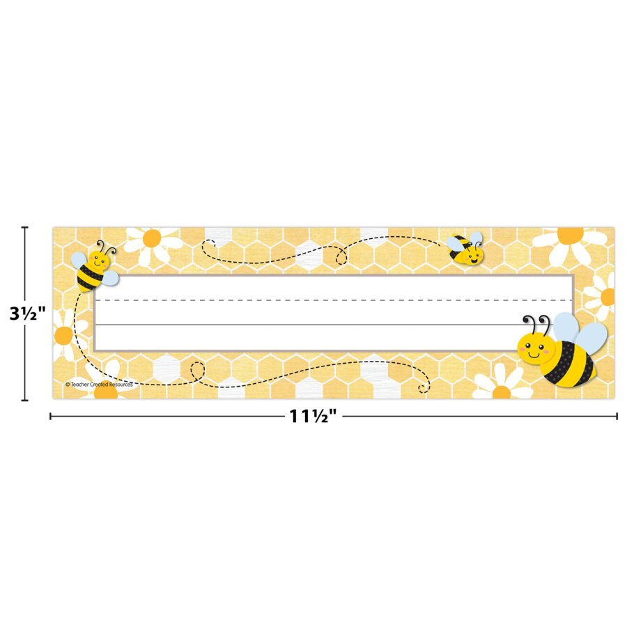 Buzzing Bees Flat Name Plates-Nameplates & Name Tags-Tools 4 Teaching-Classroom Decor and More