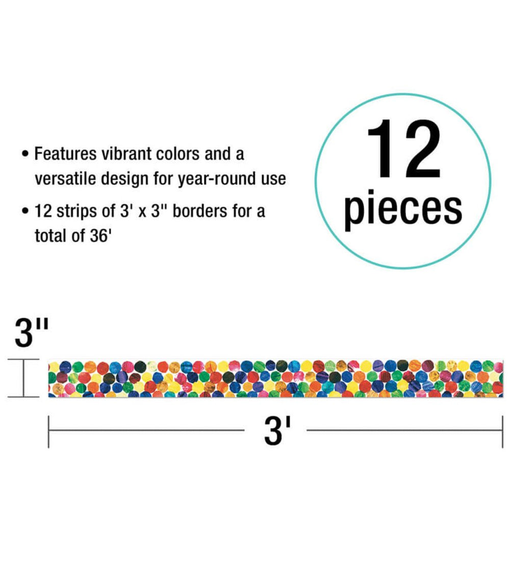 The Very Hungry Caterpillar™ Dots Straight Bulletin Board Borders-Borders-Tools 4 Teaching-Classroom Decor and More