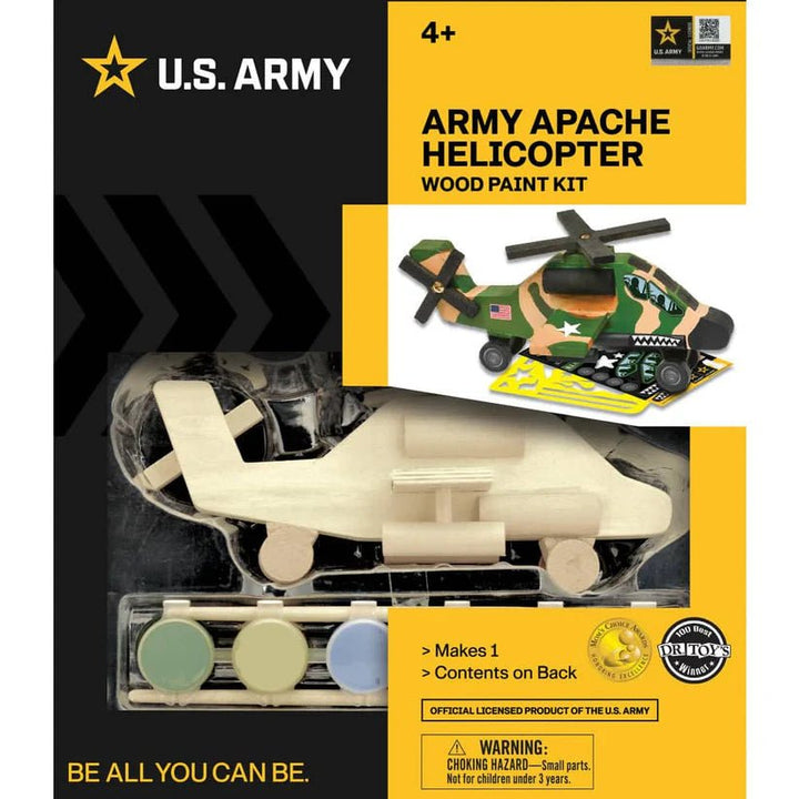 US Army Apache Helicopter Wood Paint Kit - Tools 4 Teaching