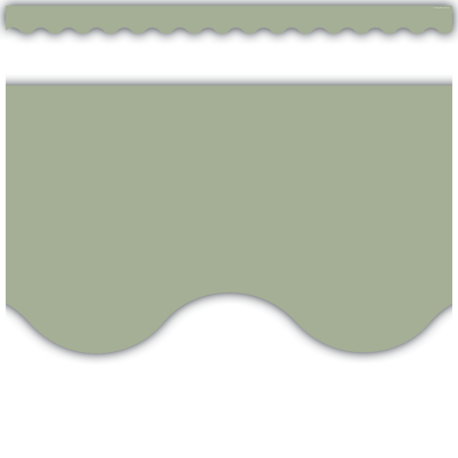 Sage Green Scalloped Border Trim-Borders-Tools 4 Teaching-Classroom Decor and More