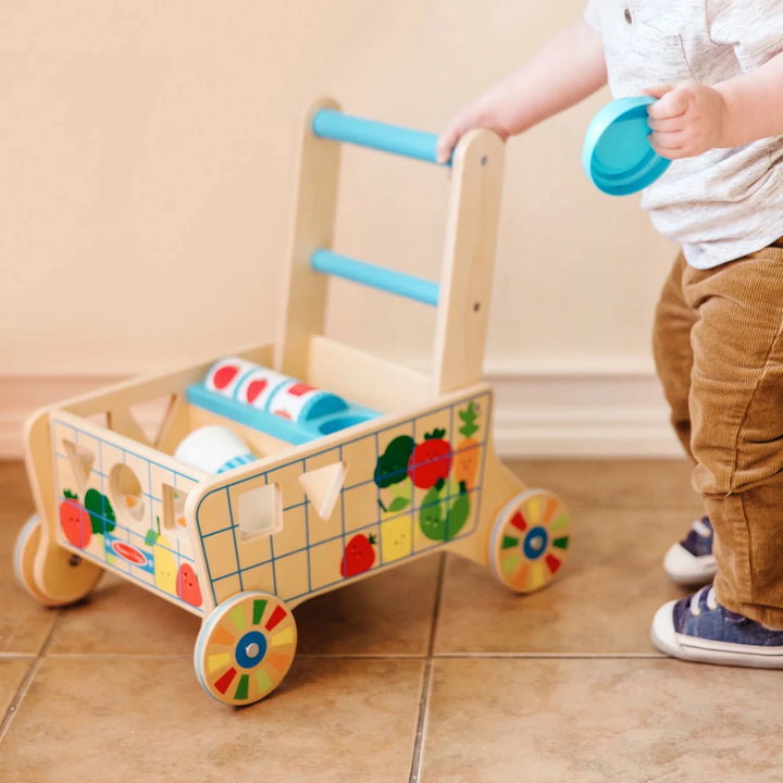 Wooden Shape Sorting Grocery Cart - Tools 4 Teaching