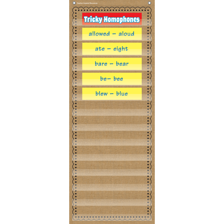 Burlap 14 Pocket Chart-Pocket Charts-Tools 4 Teaching-Classroom Decor and More