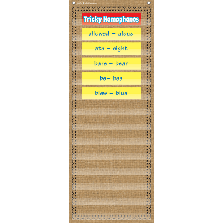 Burlap 14 Pocket Chart-Pocket Charts-Tools 4 Teaching-Classroom Decor and More