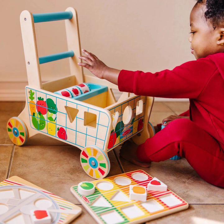 Wooden Shape Sorting Grocery Cart - Tools 4 Teaching