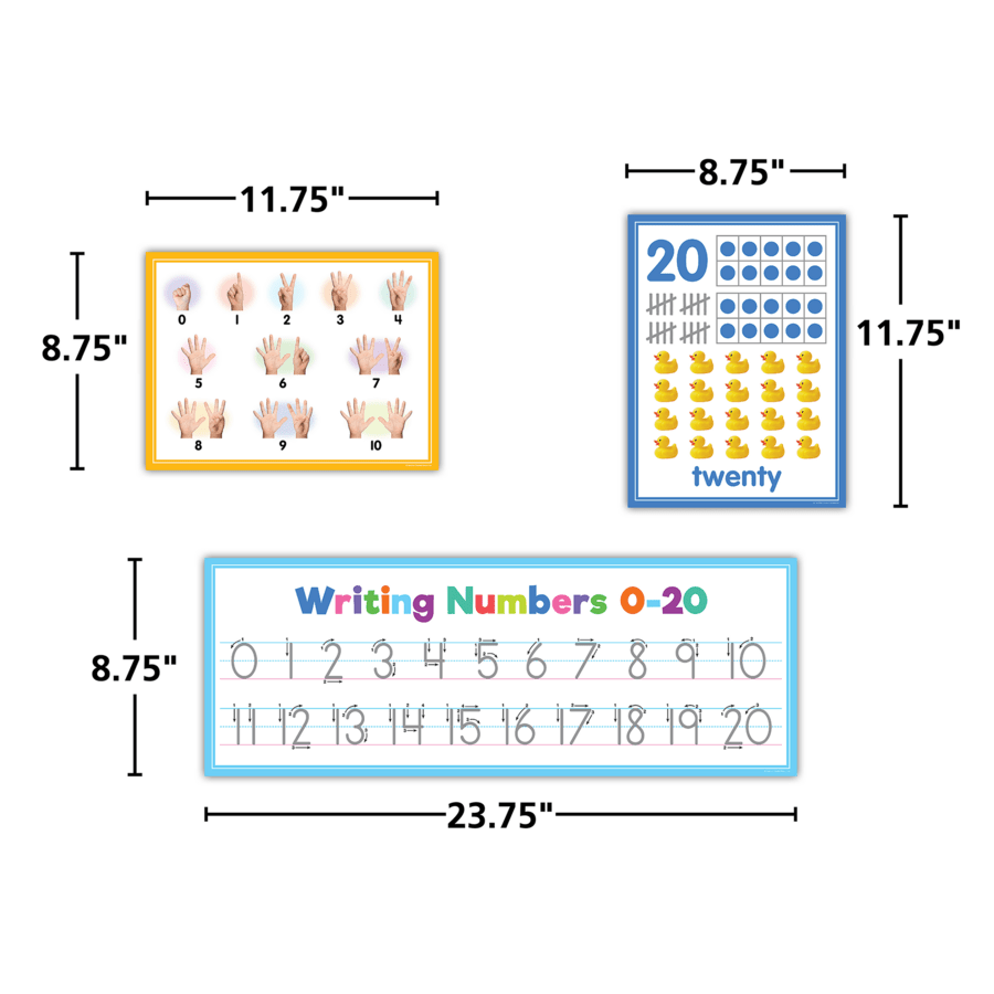 Colorful Numbers 0-20 Bulletin Board-Bulletin Board Sets-Tools 4 Teaching-Classroom Decor and More