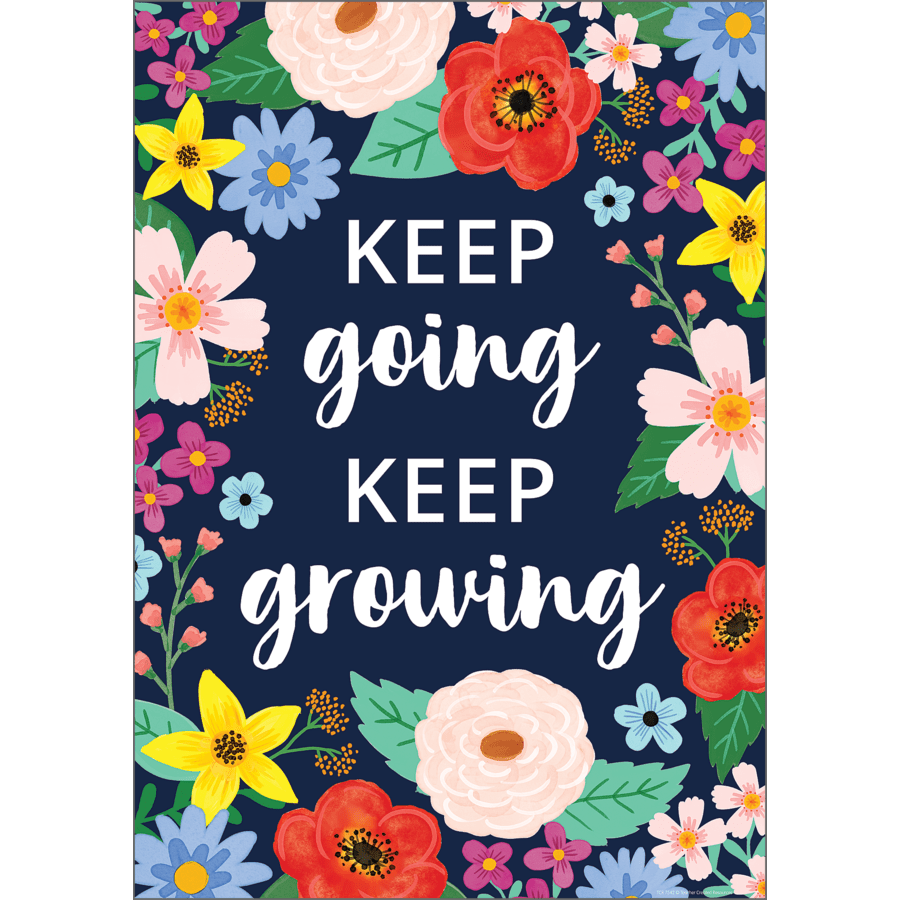 Wildflowers Keep Going, Keep Growing Positive Poster-Posters-Tools 4 Teaching-Classroom Decor and More