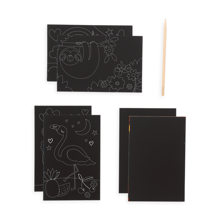 Funtastic Friends Scratch and Scribble Mini Scratch Art Kit-Craft Activity-Tools 4 Teaching-Classroom Decor and More