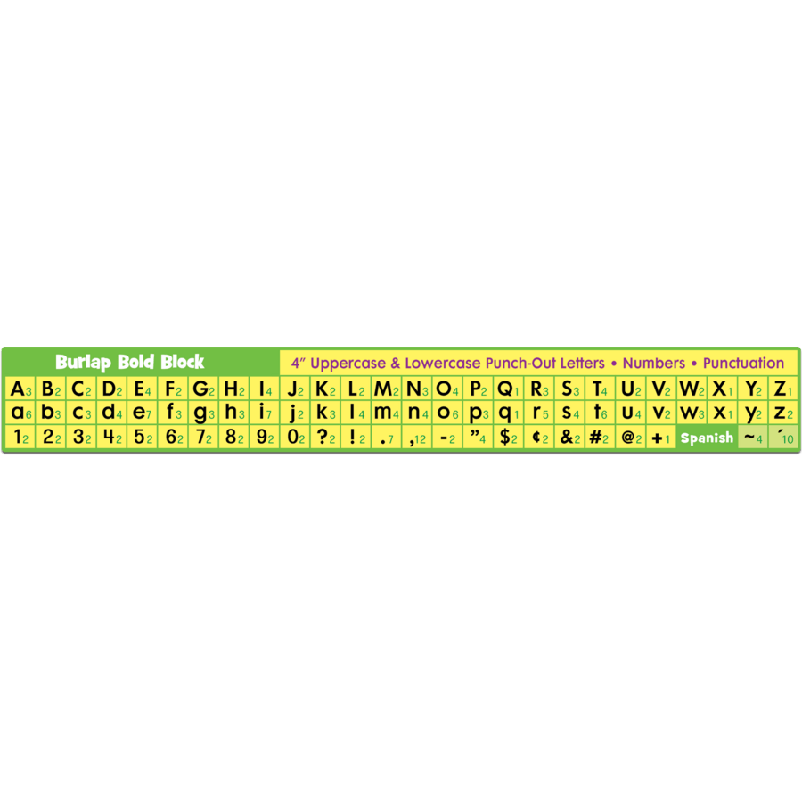 Burlap Bold Block 4" Letters Combo Pack-Letters-Tools 4 Teaching-Classroom Decor and More