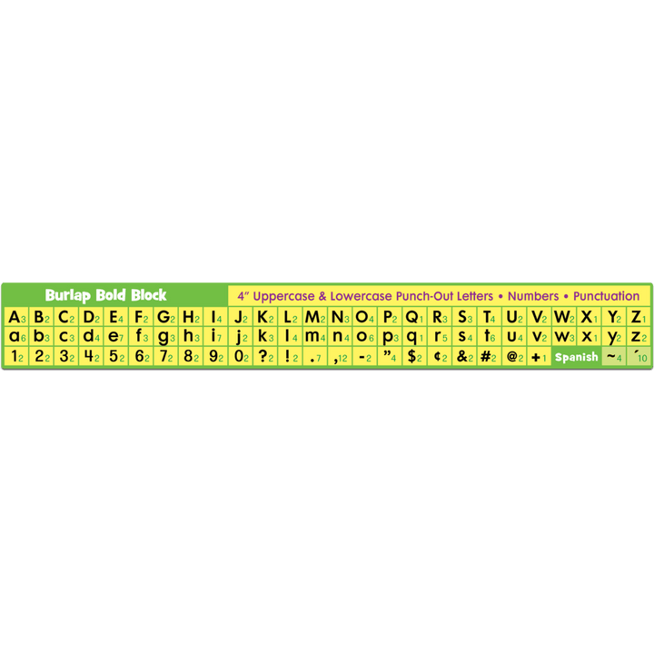 Burlap Bold Block 4" Letters Combo Pack-Letters-Tools 4 Teaching-Classroom Decor and More