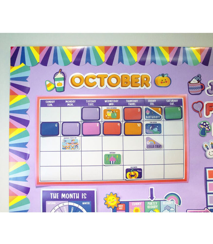*We Stick Together Calendar Bulletin Board Set-Bulletin Board Sets-Tools 4 Teaching-Classroom Decor and More