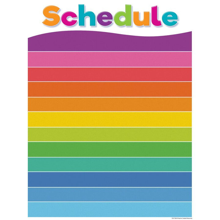 Colorful Schedule Write-On/Wipe-Off Chart-Charts-Tools 4 Teaching-Classroom Decor and More