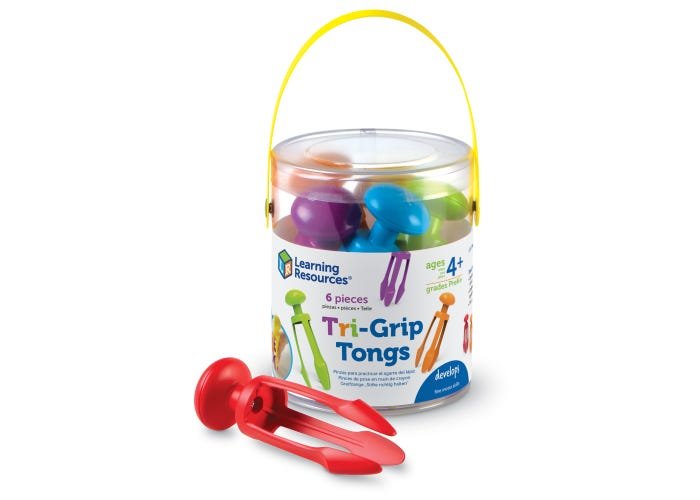 Tri-Grip Tongs, Set of 6-Fine Motor-Tools 4 Teaching-Classroom Decor and More