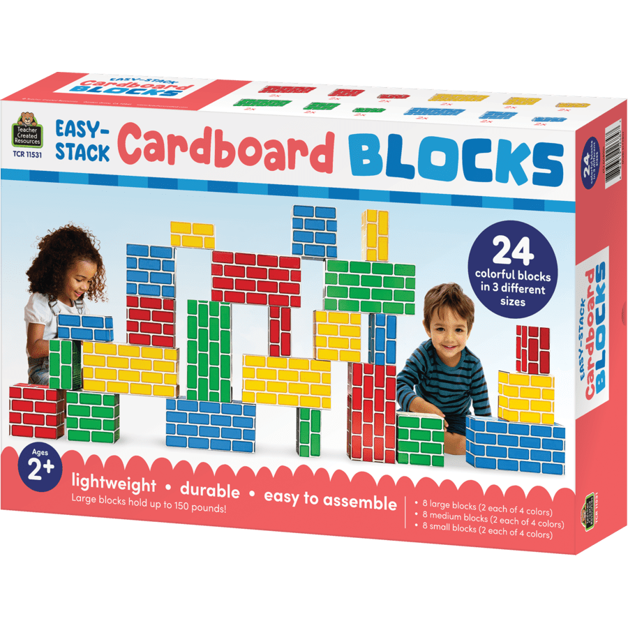 Easy-Stack Cardboard Blocks (24-Piece Set)-Building-Tools 4 Teaching-Classroom Decor and More