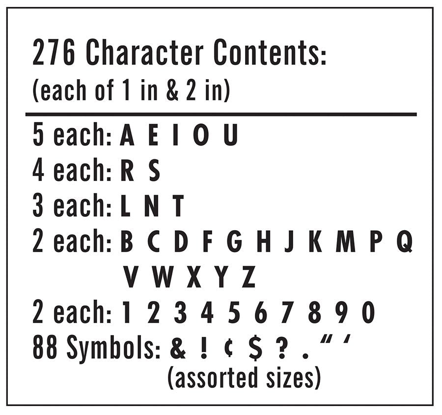 Pacon® Self-Adhesive Letters 1" & 2" Black, Classic Font 276 Characters-Letters-Tools 4 Teaching-Classroom Decor and More