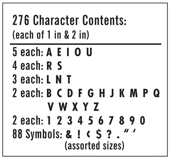 Pacon® Self-Adhesive Letters 1" & 2" Black, Classic Font 276 Characters-Letters-Tools 4 Teaching-Classroom Decor and More