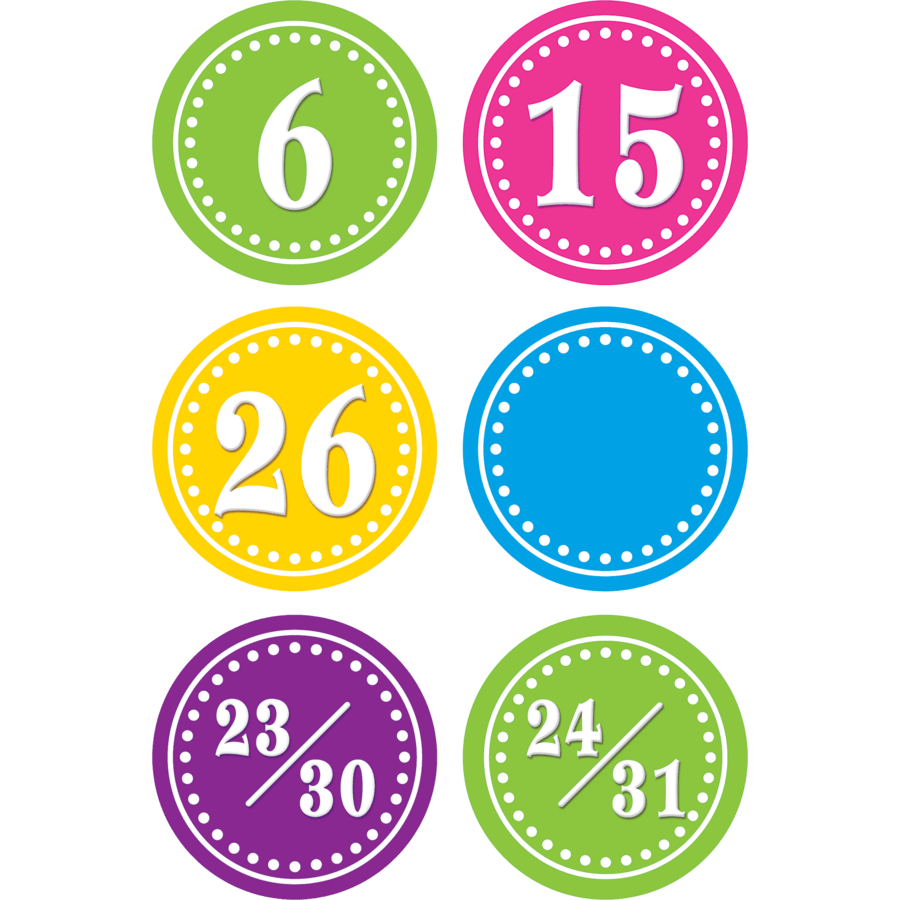 Bright Circles Calendar Days-Calendars-Tools 4 Teaching-Classroom Decor and More