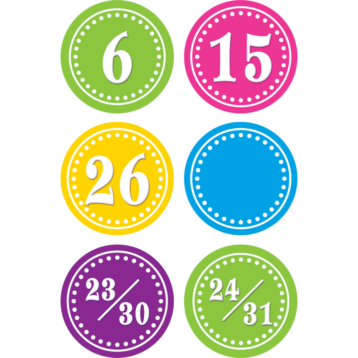 Bright Circles Calendar Days-Calendars-Tools 4 Teaching-Classroom Decor and More