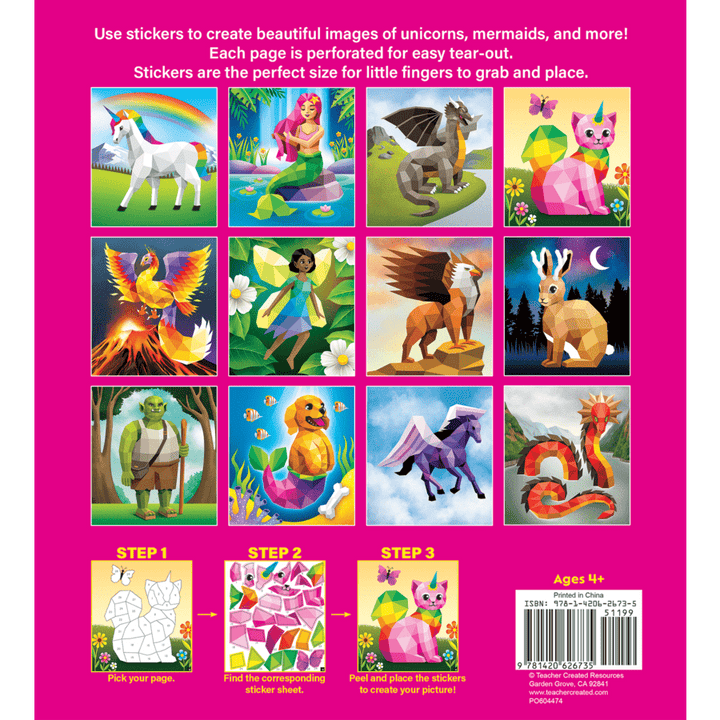 Magical Creatures Modern Mosaics Stick to the Numbers-Activity Pads-Tools 4 Teaching-Classroom Decor and More