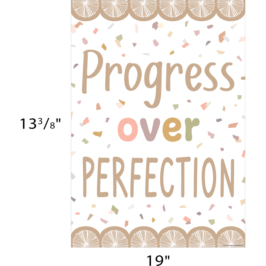 Terrazzo Tones Progress over Perfection Positive Poster-Posters-Tools 4 Teaching-Classroom Decor and More