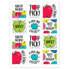 Doodle Apples Reward Stickers-Stickers-Tools 4 Teaching-Classroom Decor and More