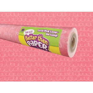 Better Than Paper® Bulletin Board Roll: Fun Size Coral Pink Loop-De-Loop-Bulletin Board Paper - Better Than Paper-Tools 4 Teaching-Classroom Decor and More