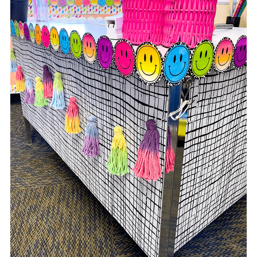 Brights 4Ever Smiley Faces Die-Cut Border Trim-Borders-Tools 4 Teaching-Classroom Decor and More