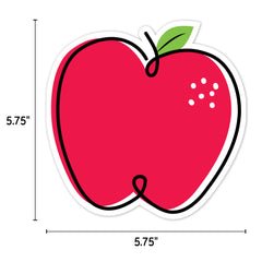 Doodle Apple Red 6" Designer Cut-Outs-Accents-Tools 4 Teaching-Classroom Decor and More