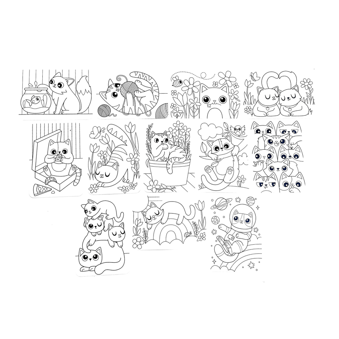 Undercover Art Hidden Pattern Coloring Activity Art Cards - Smitten Kittens-Activity Pads-Tools 4 Teaching-Classroom Decor and More