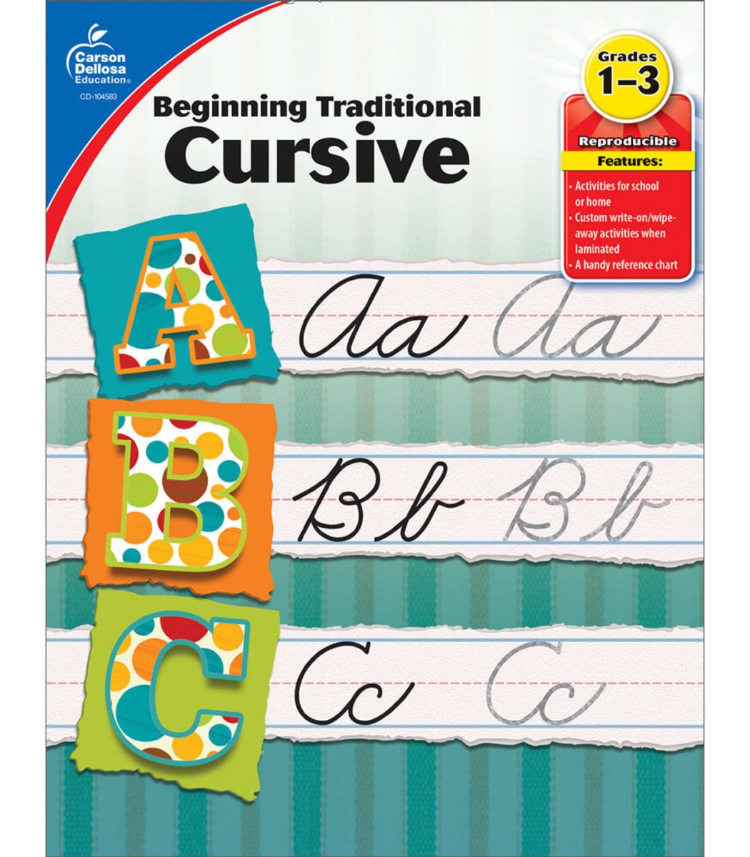 Beginning Traditional Cursive Workbook Grade 1-3-Handwriting Books-Tools 4 Teaching-Classroom Decor and More