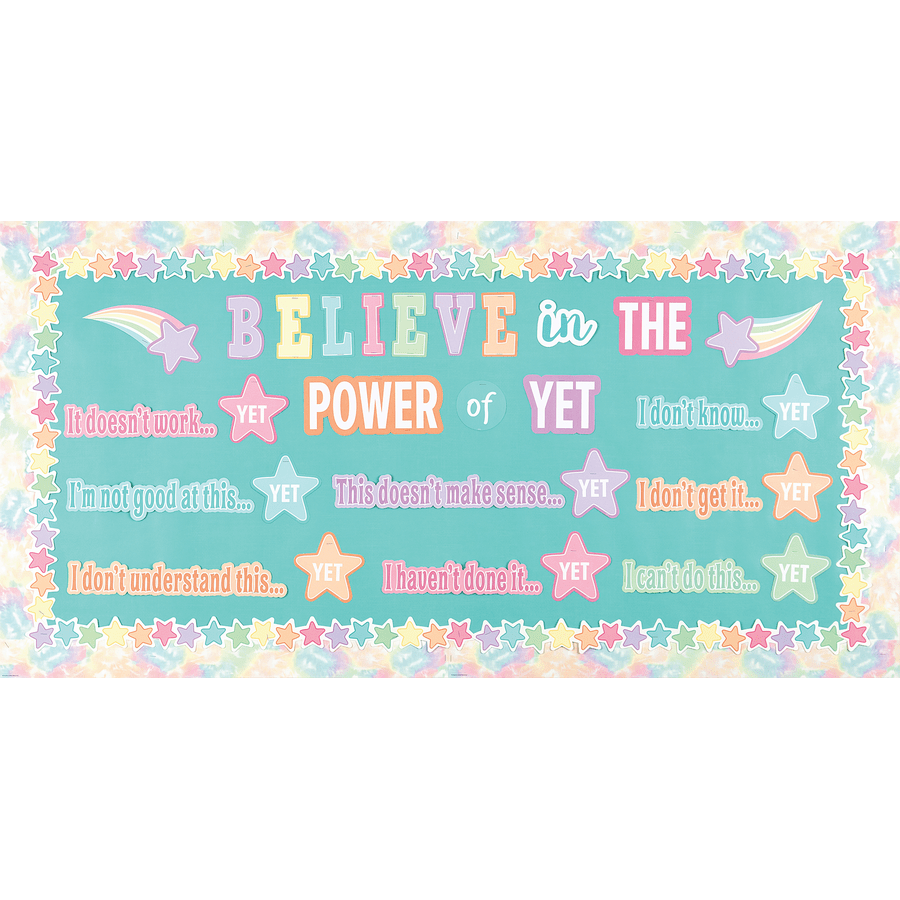 Pastel Pop Believe in the Power of Yet Mini Bulletin Board-Mini Bulletin Boards-Tools 4 Teaching-Classroom Decor and More