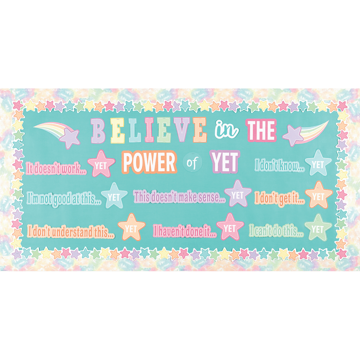 Pastel Pop Believe in the Power of Yet Mini Bulletin Board-Mini Bulletin Boards-Tools 4 Teaching-Classroom Decor and More