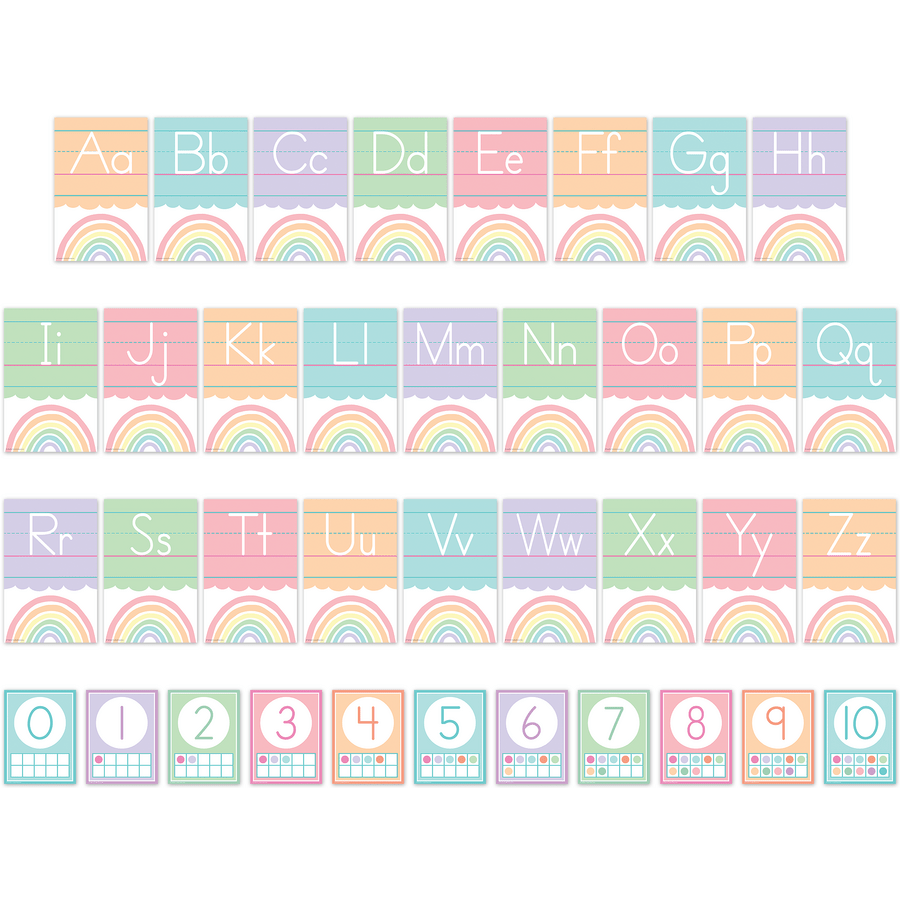 Pastel Pop Alphabet Bulletin Board-Bulletin Board Sets-Tools 4 Teaching-Classroom Decor and More