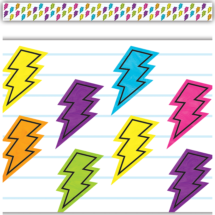 Brights 4Ever Lightning Bolts Straight Border Trim-Borders-Tools 4 Teaching-Classroom Decor and More